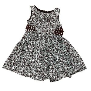 Sweet Heart Rose Black and White Swirl Dress with Polka Dot Waist